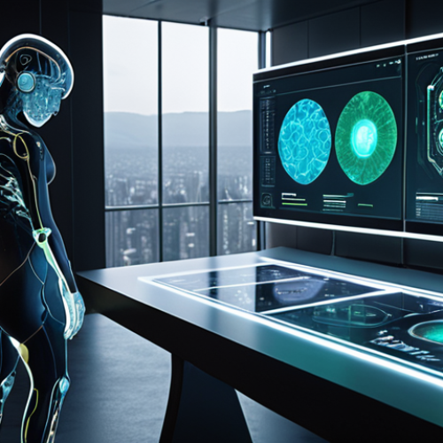 Home 4 The Modern Product Designer's Vision**
"A sophisticated, conceptual workspace representing the cutting edge of product design. In the foreground, a translucent holographic display showcases a meticulously designed, elegant product, with glowing UI elements and subtle user flow animations. Integrated into the background and surrounding atmosphere are abstract visual representations of Artificial Intelligence (AI) – perhaps intricate neural network patterns or data streams – and Sustainability, depicted by natural light, subtle green energy flows, or organic textures seamlessly blending with technological components. The scene should convey innovation, efficiency, and a harmonious balance between technology, user experience, and environmental consciousness. Artistic rendering, highly detailed, futuristic aesthetic, soft ambient lighting, high contrast."
2. **Prompt for